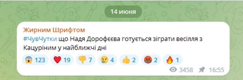 Чутки дня: Дорофєєва вийде заміж за Кацуріна вже найближчими днями