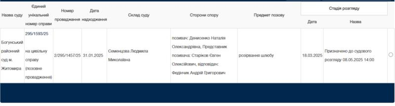 Денисенко та Федінчик розлучаться дистанційно по відеоконференції