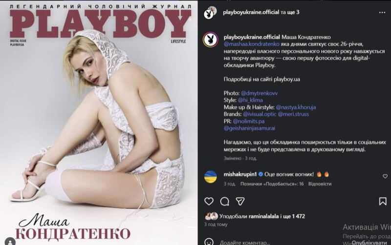 Маша Кондратенко снялась для обложки Playboy